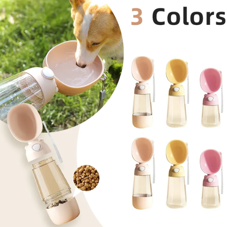 The MelloSip - 2-in-1 Portable Dog Water Bottle + Food Bowl