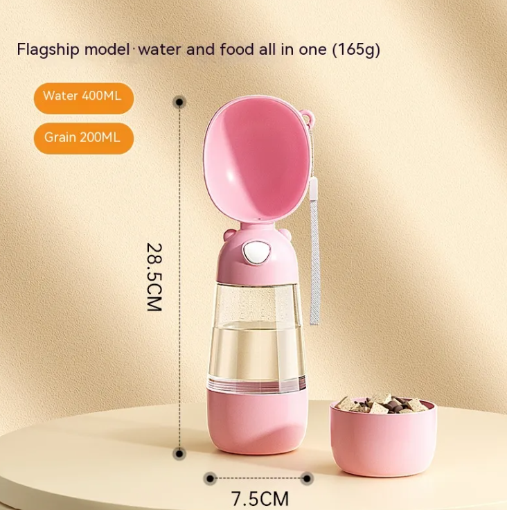 The MelloSip - 2-in-1 Portable Dog Water Bottle + Food Bowl